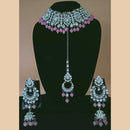 Padmawati Bangles Silver Plated Austrian Stone & Beads Choker Necklace Set