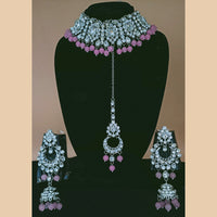 Padmawati Bangles Silver Plated Austrian Stone & Beads Choker Necklace Set