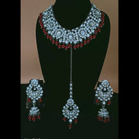 Padmawati Bangles Silver Plated Austrian Stone & Beads Choker Necklace Set
