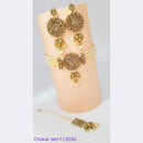 Padmawati Bangles Austrian Stone & Beads Gold Plated Necklace Set