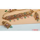 Padmawati Bangles Stone And Pearl Copper Choker Necklace Set