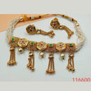 Padmawati Bangles Pota Stone & Kundan Copper Necklace Set