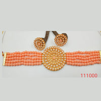 Padmawati Bangles Gold Plated Pearl & Stone Necklace Set