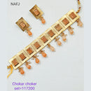 Padmawati Bangles Crystal Stone Copper Choker Necklace Set