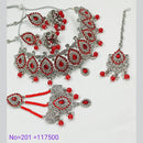 Padmawati Bangles Austrian Stone Silver Plated Necklace Set