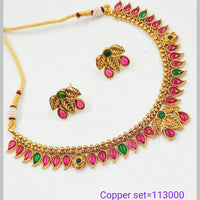 Padmawati Bangles Pota Stone Gold Plated Choker Necklace Set