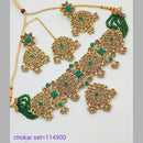 Padmawati Bangles Austrian Stone And Pearl Gold Plated Choker Necklace Set