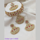 Padmawati Bangles Kundan Stone Gold Plated Choker Necklace Set