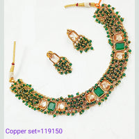 Padmawati Bangles Crystal Stone & Pearl Copper Necklace Set