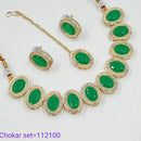 Padmawati Bangles Crystal Stone & Pearl Gold Plated Choker Necklace Set