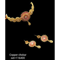 Padmawati Bangles Copper Kundan Stone Necklace Set