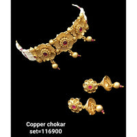Padmawati Bangles Copper Kundan Stone Necklace Set