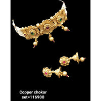 Padmawati Bangles Copper Kundan Stone Necklace Set