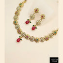 Padmawati Bangles Pota Stone Copper Necklace Set