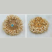 Padmawati Bangles Gold Plated Kundan And Pearl Adjustable Single Finger Ring For Women