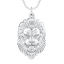 Missmister Brass Silver Plated Lion Narsimha Tiger Head Narsingh Hindu Spiritual Chain Pendant For Men (Pcaj3024-Silver)