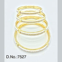 Pooja Bangles Austrian Stone & Pearl Gold Plated Bangles Set