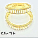 Pooja Bangles Austrian Stone & Pearl Gold Plated Bangles Set - PJBAN144