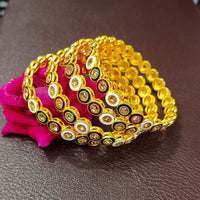 Pooja Bangles Austrian Stone & Meenakari Gold Plated Bangles Set