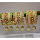 Pooja Bangles Gold Plated Meenakari & Pearl  Bangles Set