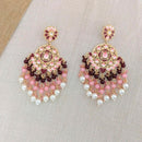 Pooja Bangles Gold Plated Beads & Meenakari Dangler Earrings