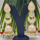 Pooja Bangles Gold Plated Kundan Stone & Meenakari Jhumkis Earrings