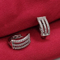 Pooja Bangles Gold & Silver Plated Ad Stone Dangler Earrings