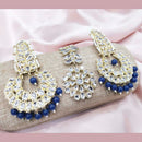 Pooja Bangles Kundan Stone & Beads Dangler Earrings With Maang Tikka