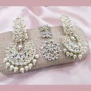 Pooja Bangles Kundan Stone & Beads Dangler Earrings With Maang Tikka