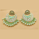 Pooja Bangles Gold Plated Kundan Stone & Meenakari Dangler Earrings