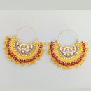 Pooja Bangles Gold Plated Kundan Stone & Meenakari Dangler Earrings