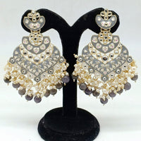 Pooja Bangles Gold Plated Beads & Kundan Stone & Meenakari Dangler Earrings