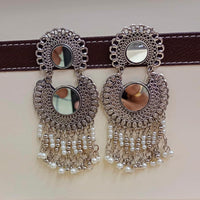 Pooja Bangles Oxidized Plated Mirror Dangler Earrings