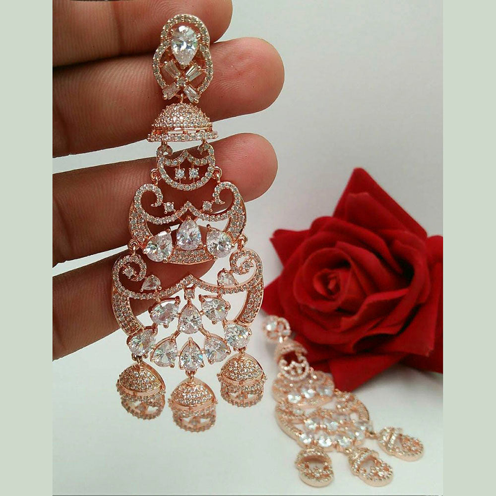 Pooja Bangles Gold Plated AD Stone Dangler Earrings