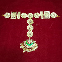 Pooja Bangles Gold Plated Kundan & Meenakari Sheeshphool Maang Tikka Hair Accessories For Women