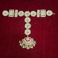 Pooja Bangles Gold Plated Kundan & Meenakari Sheeshphool Maang Tikka Hair Accessories For Women