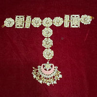 Pooja Bangles Gold Plated Kundan & Meenakari Sheeshphool Maang Tikka Hair Accessories For Women