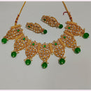 Pooja Bangles Gold Plated Kundan Stone & Beads Necklace Set