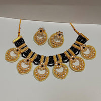 Pooja Bangles Gold Plated Kundan Stone & Beads Necklace Set