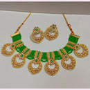Pooja Bangles Gold Plated Kundan Stone & Beads Necklace Set
