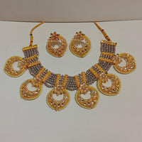 Pooja Bangles Gold Plated Kundan Stone & Beads Necklace Set