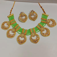Pooja Bangles Gold Plated Kundan Stone & Beads Necklace Set