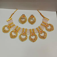 Pooja Bangles Gold Plated Kundan Stone & Beads Necklace Set