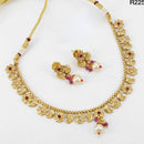 Pooja Bangles Gold Plated Pota Stone Necklace Set