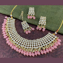 Pooja Bangles Gold Plated Kundan Stone & Beads Necklace Set