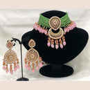 Pooja Bangles Gold Plated Kundan Stone  & Beads Choker Necklace Set