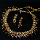 Pooja Bangles Gold Plated Kundan Stone & Beads Choker Necklace Set