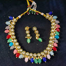 Pooja Bangles Gold Plated Kundan Stone & Beads Choker Necklace Set