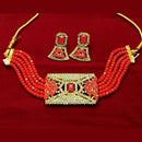Pooja Bangles Gold Plated Austrian Stone And Beads Necklace Set