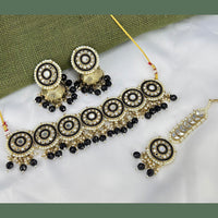 Pooja Bangles Gold Plated Pearl & Beads & Mirror Choker Necklace Set